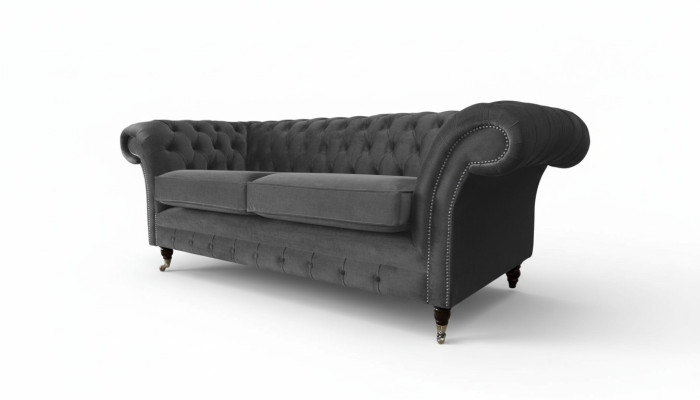Sofa 3 miejsce do siedzenia Luksusowy Włókienniczy Chesterfield Couch Sofy Podkładka Design Meble