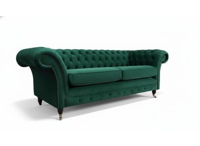 Chesterfield Couch Sofa Podkładka 3 miejsce do siedzenia Kanapy Siedziba Sofy Zielony Nowy