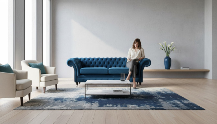 Design Sofa 3 miejsce do siedzenia Sofa Podkładka Luksusowe Sofy Włókiennicze Chesterfield Nowe