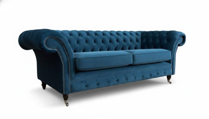 Design Sofa 3 miejsce do siedzenia Sofa Podkładka Luksusowe Sofy Włókiennicze Chesterfield Nowe