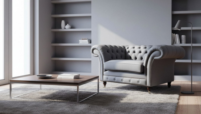 Design Chesterfield Materiał Couch Fotel 1 miejsce do siedzenia Podkładka Sofas Lounge Nowość