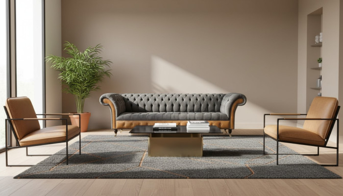 Sofa 4 miejsce do siedzenia Chesterfield Luxury Couch Big Couches Podkładka 300cm Design