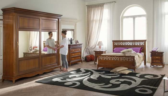 Łóżko 2x Szafki nocne 6szt. Sypialnia Design Modern Luxury Sypialnia