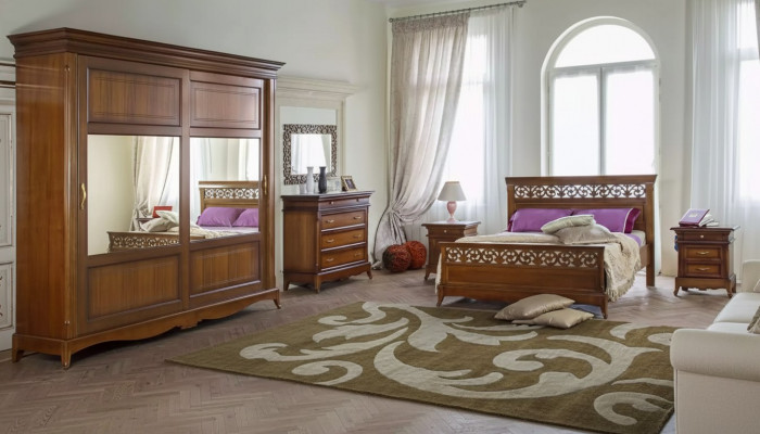 Łóżko 2x Szafki nocne 6szt. Sypialnia Design Modern Luxury Sypialnia