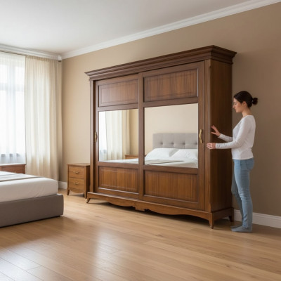 Meble do sypialni Szafa z Lustro Solidne drewno Design Włochy