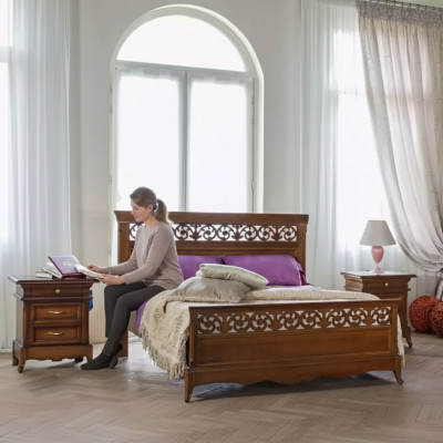 Łóżko 2x Szafki nocne 3 szt. Sypialnia Scenografia Nowoczesne Luksusowe łóżko