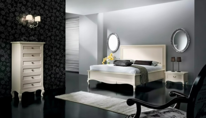 Łóżko 2x Szafki nocne 4 szt. Sypialnia Zestaw Meble Kredens Luxury Nowy