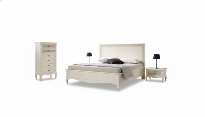 Łóżko 2x Szafki nocne 4 szt. Sypialnia Zestaw Meble Kredens Luxury Nowy