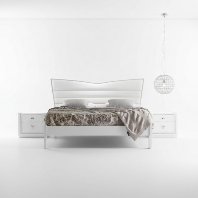 Design Meble Łóżko 2x Szafki nocne 3 szt. Zestaw Sypialnia Luksusowe łóżko Nowość