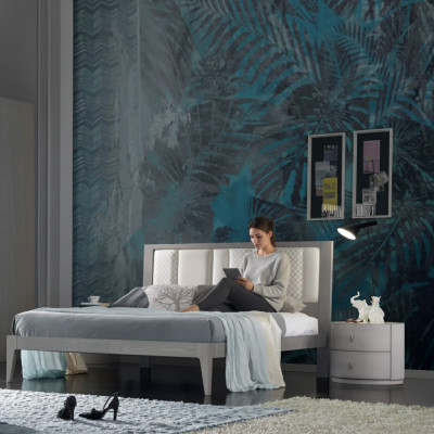 Łóżko 3 szt. Sypialnia Design Luxury Sypialnia Meble 2x Szafki nocne