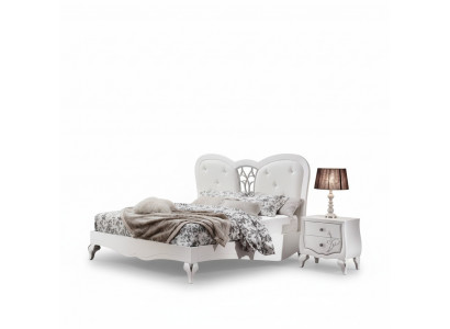 Łóżko 2x Szafki nocne 3 szt. Sypialnia Zestaw Design Meble Nowoczesne Luksusowe Nowe