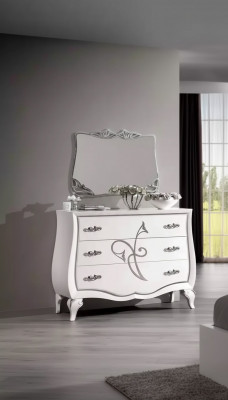 Komoda Kredens Designerska Luksusowa Szafki Drewno Biały Komody Modern Nowość