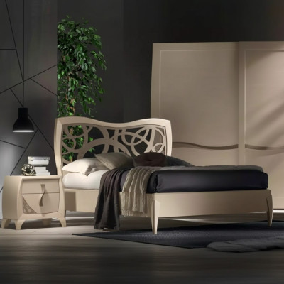 Łóżko 2x Szafki nocne 3 szt. Sypialnia Design Luksusowe Meble Sypialnia