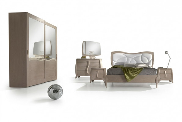 Łóżko 2x Szafki nocne Zestaw Sypialnia 6-częściowy Design Modern Luxury Meble Nowość
