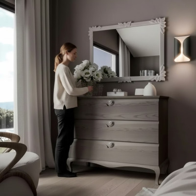 Kredens Lustro Szafa Luxury Komody Półka konsola Meble Zestaw 2szt.