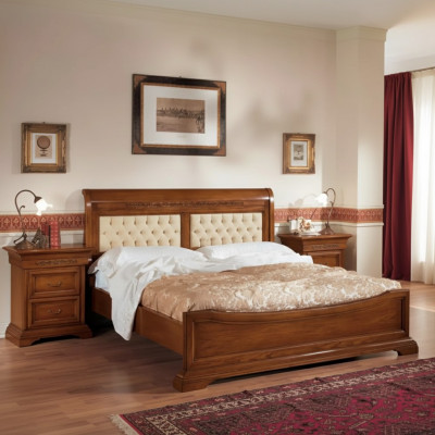 Sypialnia Kompletne Łóżko 2x Szafki nocne Zestaw Luxury Meble 3-częściowy. brązowy