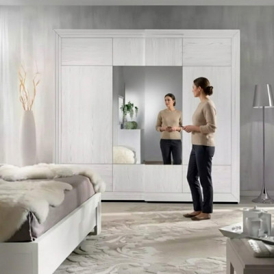 Szafa Biały Szafa Drewno Sypialnia Design Nowoczesne Meble Nowe