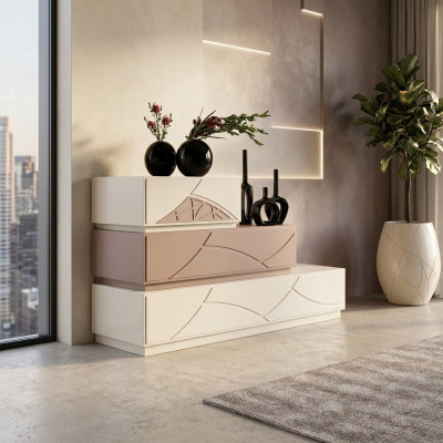 Włoskie Meble Design Kredens Nowoczesne Beżowe Luksusowe Drewno Meble Nowe