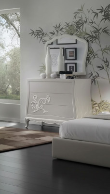 Luksusowa konsola Kredens z Lustro Komody Drewno Modern Design Grey