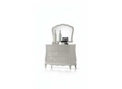 Luksusowa konsola Kredens z Lustro Komody Drewno Modern Design Grey