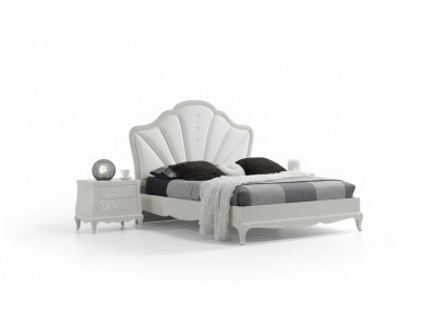 Sypialnia 3 szt. Zestaw łóżko 2x Szafki nocne Modern Design Szare łóżko