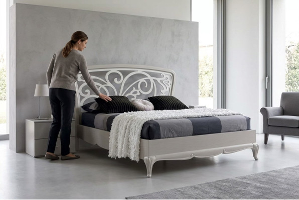 Włoska Sypialnia Meble Łóżko Luxury Meble Design Szare łóżko Nowość