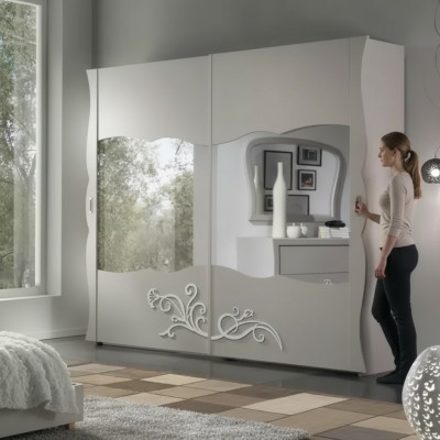Szafa Szafa Luxury Meble Drewno dla Sypialnia Szary Modern
