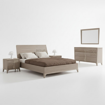 Łóżko Sypialnia Zestawy Designer Luxury Complete 2x Szafki nocne 3 szt.
