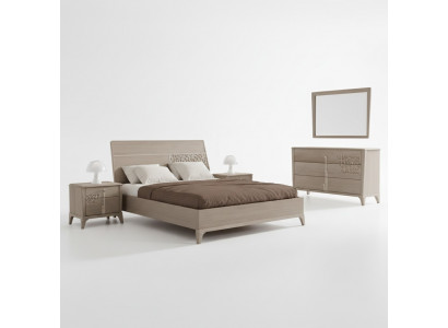 Łóżko Sypialnia Zestawy Designer Luxury Complete 2x Szafki nocne 3 szt.