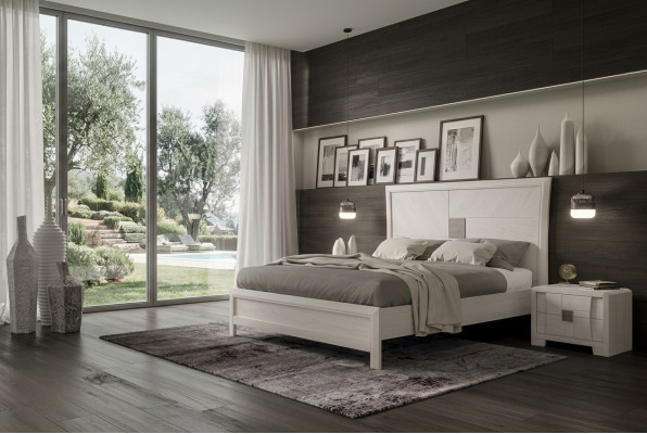 Łóżko 2x Szafki nocne Zestaw Sypialnia 3-częściowy Design Modern Luxury Meble