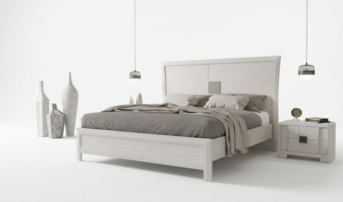 Łóżko 2x Szafki nocne Zestaw Sypialnia 3-częściowy Design Modern Luxury Meble