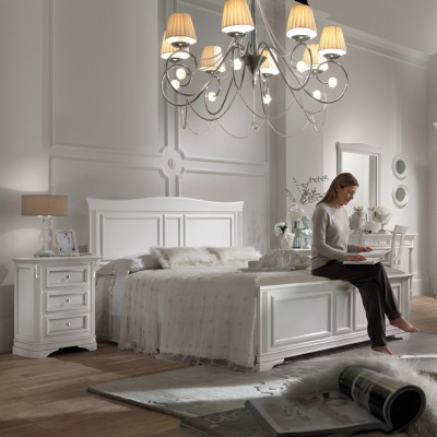Kompletna Sypialnia Łóżko 2x Szafki nocne 3 szt. Zestawy designerskiego luksusu