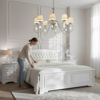 Kompletny Zestaw Sypialnia Łóżko 2x Szafki nocne 3 szt. Designerski luksus