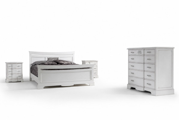 Łóżko 2x Szafki nocne Zestaw Sypialnia 4-częściowy Modern Luxury Sypialnia Nowość
