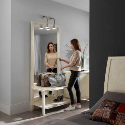 Lustro stojące Design Lustro włoska Sypialnia Drewno Stojak Ściana