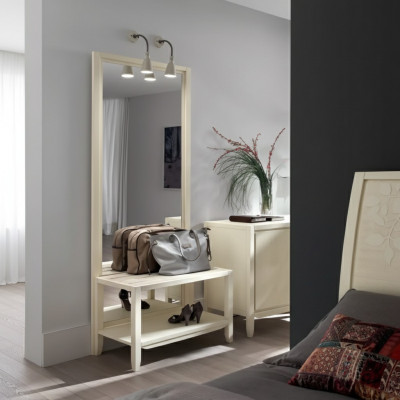 Lustro stojące Design Lustro włoska Sypialnia Drewno Stojak Ściana