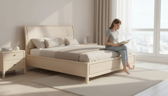 Podwójne łóżko łóżka Sypialnia łóżka designerskie Meble Solidny Drewno Łóżko Nowe