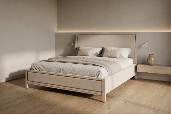 Podwójne łóżko łóżka Sypialnia łóżka designerskie Meble Solidny Drewno Łóżko Nowe