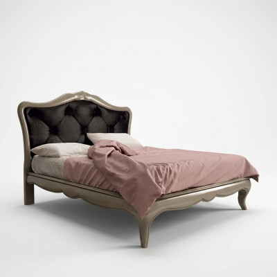 Łóżko Szare Luksusowe Łóżko Drewniane Sypialnia Design Włoski Art Deco Nowość