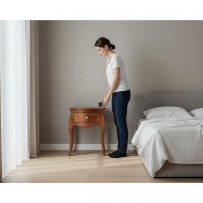 Stolik nocny Design Meble Szafki nocne Drewno Sypialnia Stolik Nowość