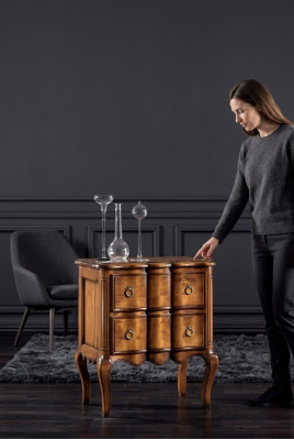Stolik nocny Design Meble Szafki nocne Drewno Sypialnia Stolik Nowość