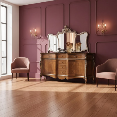Komoda z Lustro Salon Kredens Meble Design Szafa Brązowa Nowość