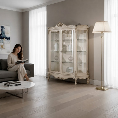 Witryny Szkło Szafa Galota Salon Drewno Kredens Luxury Meble Nowe