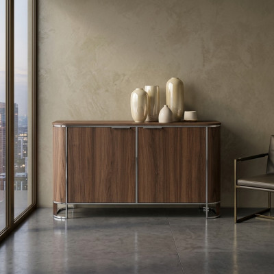 Kredens Designerski Luksusowe Szafki Kredens Brązowy Klasyczny Design Nowość