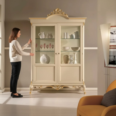 Design Drewno Szafa Gablota Szafki Meble w stylu włoskim Kredens