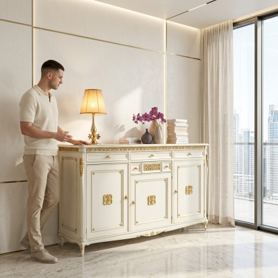 Luxury Living Pokój Drewno Komody Kredens Kredens Szafa Drewno