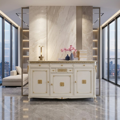 Luxury Living Pokój Drewno Komody Kredens Kredens Szafa Drewno