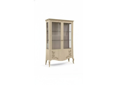 Gablota Drewno Luxury Classic Kredens Design Meble Włoski Beż