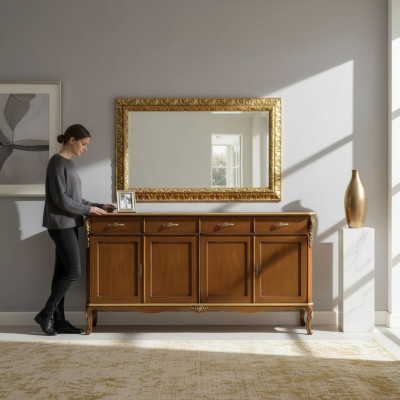 Meble W Stylu Włoskim Kredens Szafa Designerska Brązowa Kredens Nowość