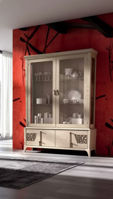 Luksusowe Galota 2 Drzwi Drewno Szafa Salon Szkło Szafki Design Meble